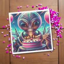 Funny Alien Thned-Födelsedagsfest