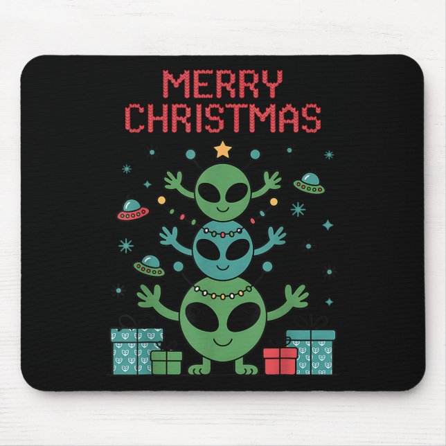 Funny Alien Trio Merry Ugly Christmas Santa Hat Xm Musmatta (Framsidan)