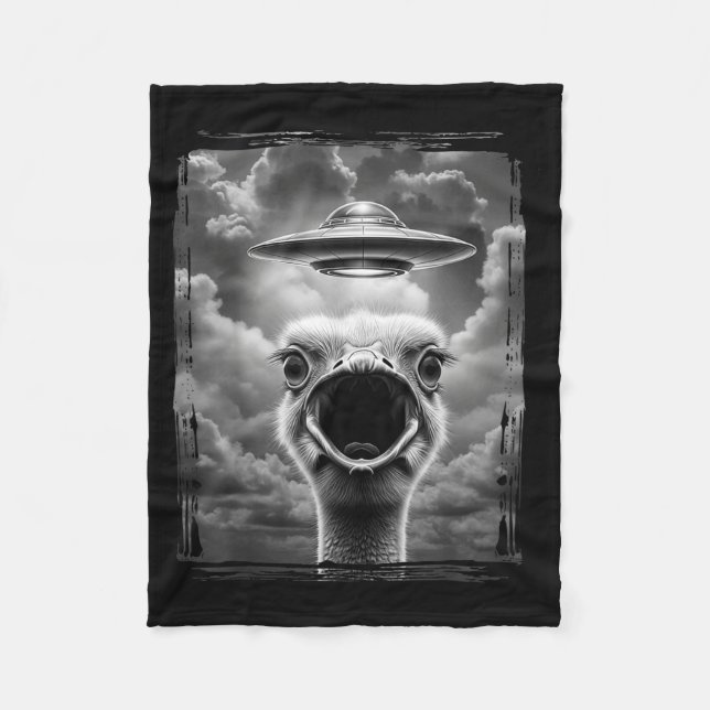 Funny Alien Turkey Ufo Selfie Thanksgiving Meme  Fleecefilt (Framsidan)