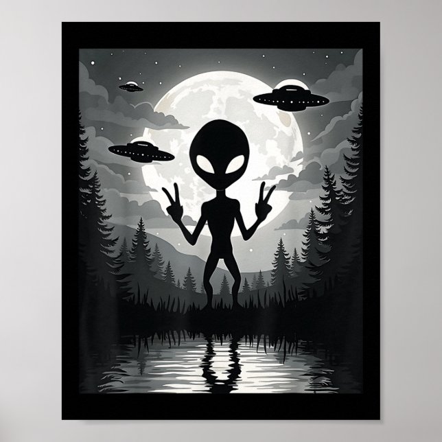 Funny Alien Uap Extraterrestrial Ufos Cosmic Enthu Poster (Framsidan)