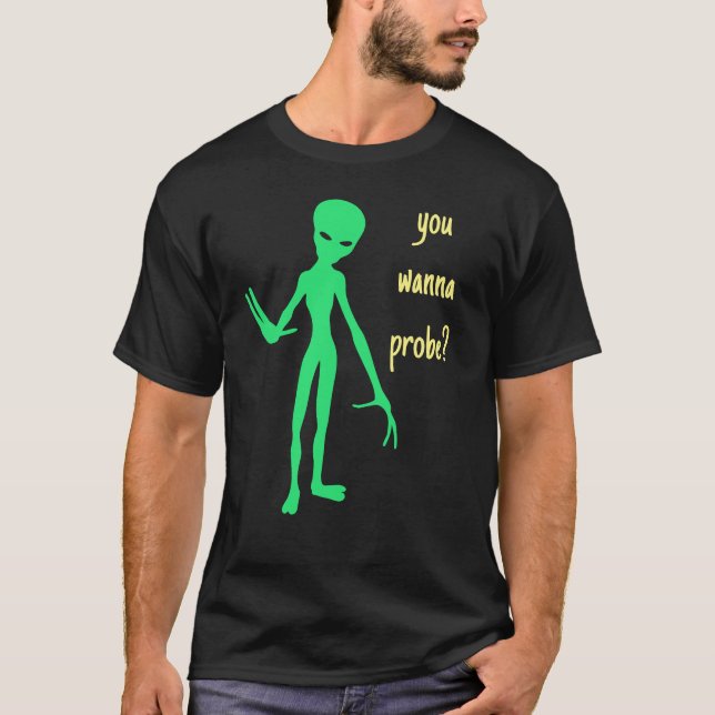 Funny Alien 🎅 🛸 UFO Halloween fest T Shirt (Framsida)
