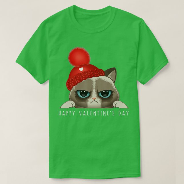 Funny Alla hjärtans dag Cat Kärlek Heart Boys Gir T Shirt (Design framsida)