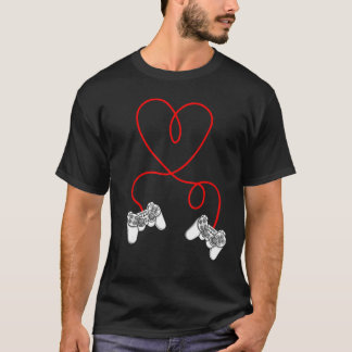 Funny Alla hjärtans dag Heart Video Game-styrenhet T Shirt