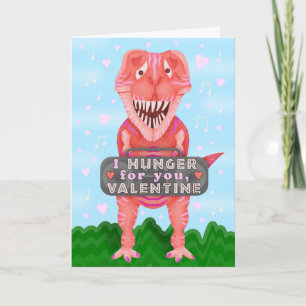 Funny Alla hjärtans dag T Rex Dinosaur Hungrig Cut Helgkort