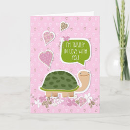 Funny Alla hjärtans dagskort - Tecknaden Cute Turt Helgkort