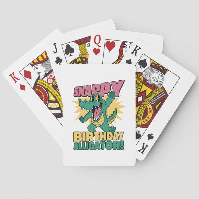 Funny Alligator Älskare och Birthday Crokodile Gat Casinokort (Baksidan)