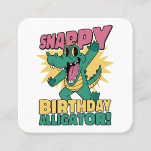 Funny Alligator Älskare och Birthday Crokodile Gat Fyrkantigt Visitkort