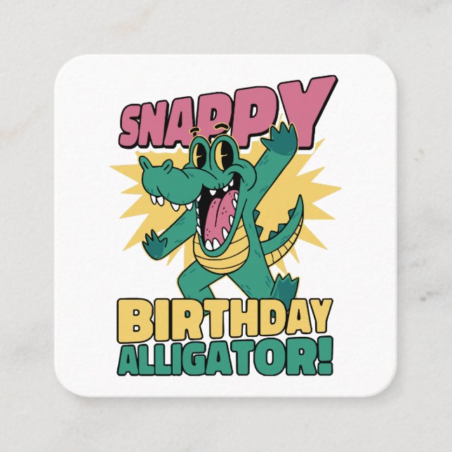 Funny Alligator Älskare och Birthday Crokodile Gat Fyrkantigt Visitkort (Framsida)
