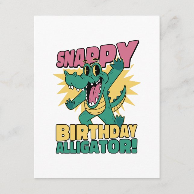 Funny Alligator Älskare och Birthday Crokodile Gat Tilläggskort (Framsida)