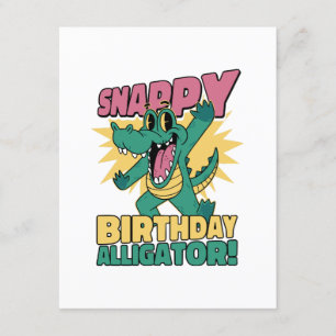 Funny Alligator Älskare och Birthday Crokodile Gat Tilläggskort