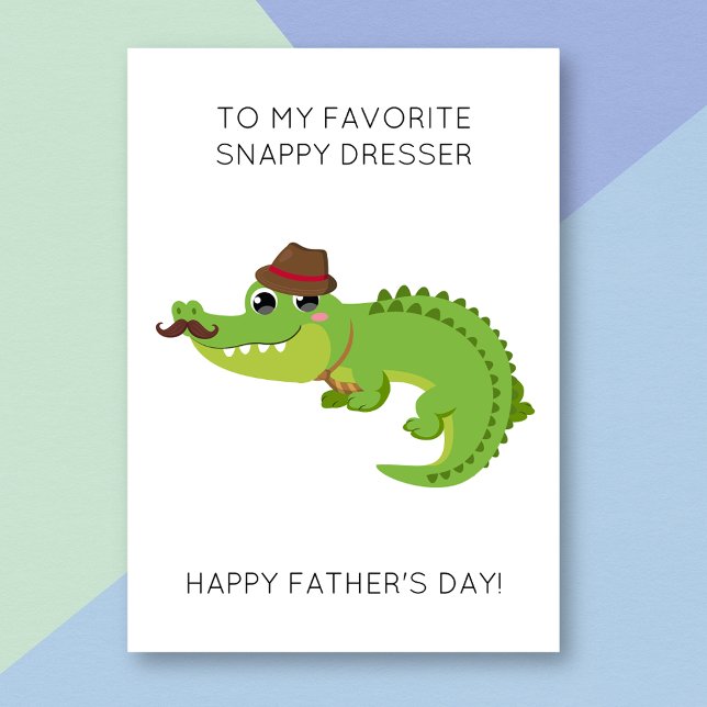 Funny Alligator Animal Pun Fars dag Card Kort (Skapare uppladdad)