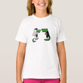 Funny Alligator Bride and Groom Tecknad T Shirt