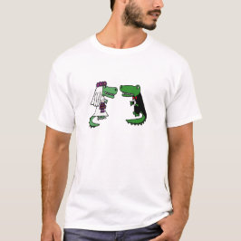 Funny Alligator Bride and Groom Tecknad T Shirt