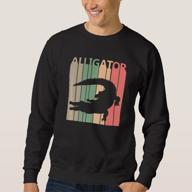 Funny Alligator Costume Lång Ärmad Tröja (Framsida)