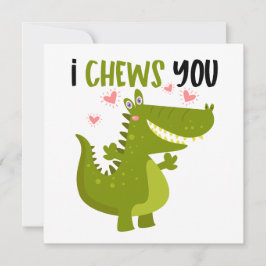 Funny Alligator Kärlek pun Anteckningskort