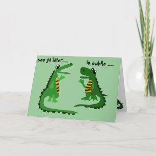 Funny Alligator Talking to Crokodile Kort