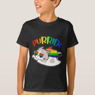 Funny Ally Cat Purride Lgbtq Gay pride Rainbow Kid T Shirt