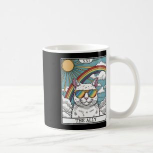 Funny Ally Cat Sunglasses Lgbtq Gay Lesbisk Biual Kaffemugg