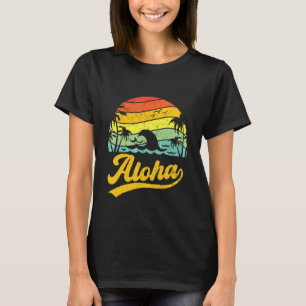 Funny Aloha Hawaii Handflatan Träd Beach Vacation T Shirt