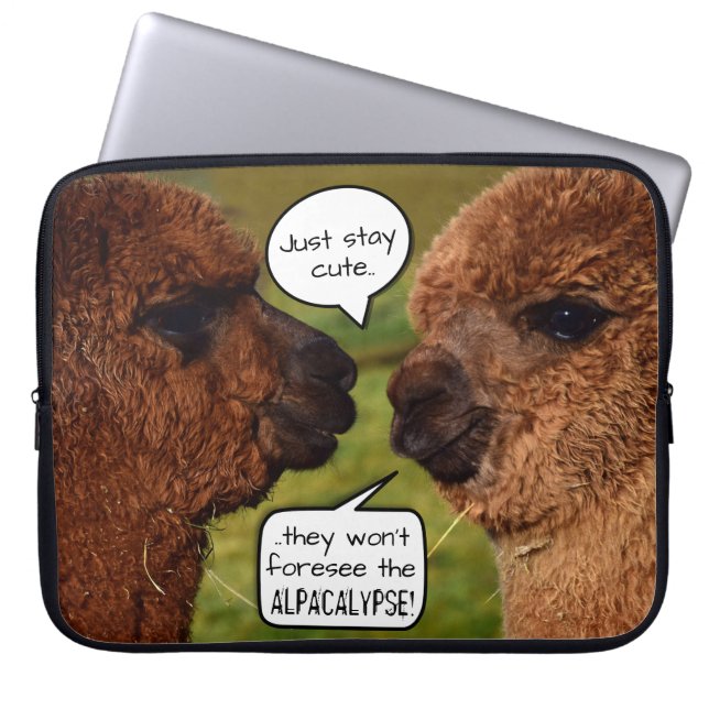 Funny Alpaca Alpacalypse Schema Laptop Fodral (Framsidan)