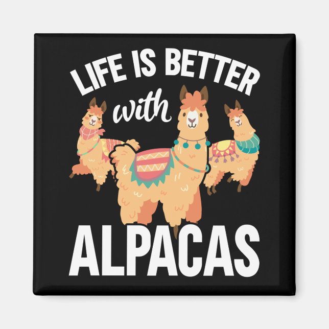 Funny Alpaca älskare Magnet (Framsidan)