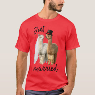 Funny Alpaca Bride och Groom Bröllop T Shirt