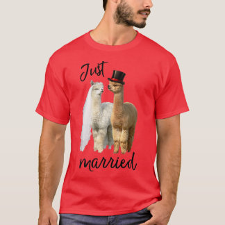 Funny Alpaca Bride och Groom Bröllop T Shirt