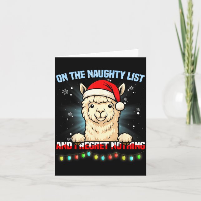 Funny Alpaca Christmas Santa Hat Xmas Men Women Ki Kort (Framsida)