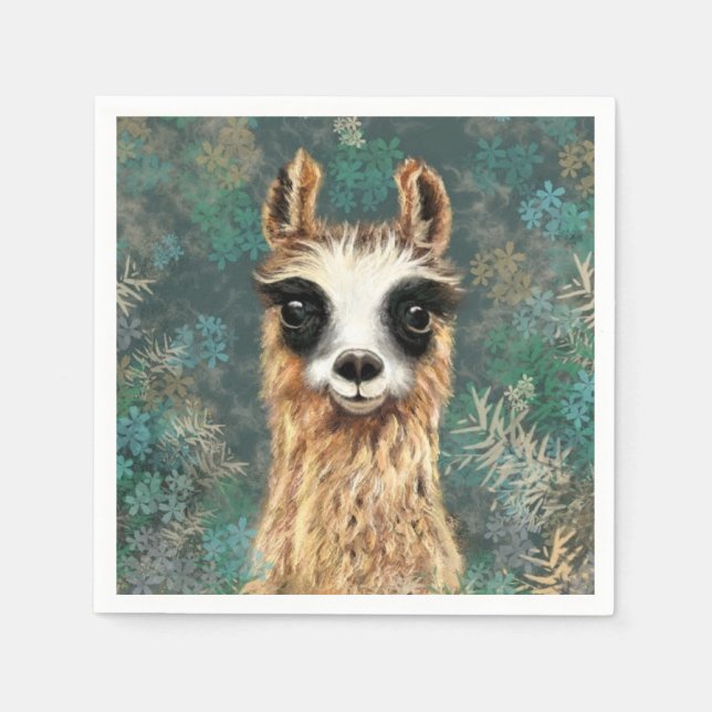 Funny Alpaca Napkins Pappersservett (Framsidan)
