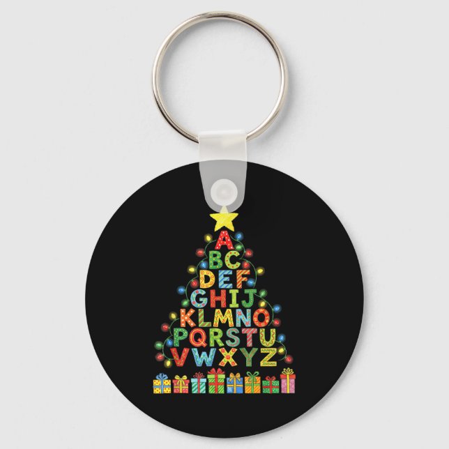 Funny Alphabet Christmas Tree Graphic Abc A-z Teac Nyckelring (Framsida)