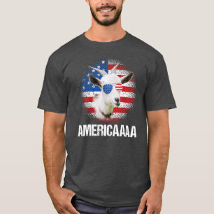 Funny Americaaa Goat USA flagga Sunglasses Farmers T Shirt