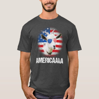 Funny Americaaa Goat USA flagga Sunglasses Farmers T Shirt