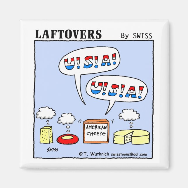 Funny American Cheese Taste Patriotic Party Magnet (Framsidan)
