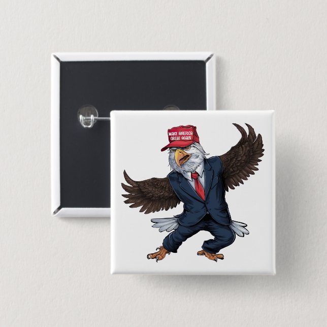 Funny American Eagle Knapp (Framsida & baksida)