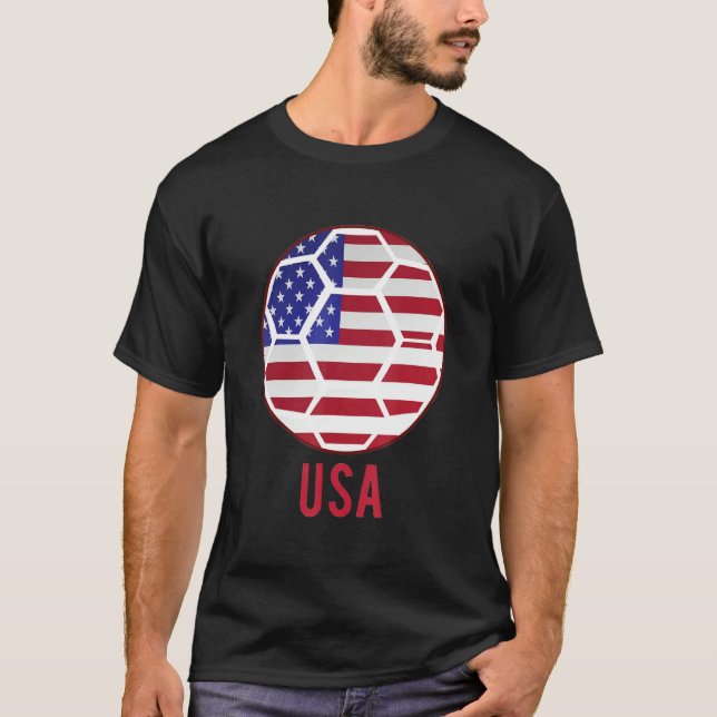 Funny American Flag Soccer Football Sports Women M T Shirt (Framsida)