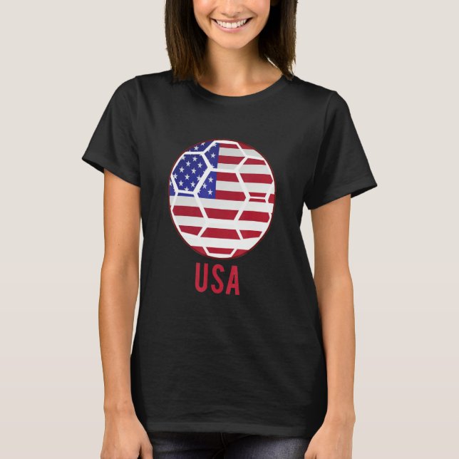 Funny American Flag Soccer Football Sports Women M T Shirt (Framsida)