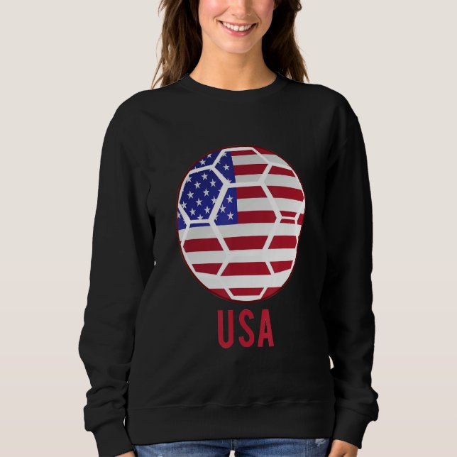 Funny American Flag Soccer Football Sports Women M T Shirt (Framsida)