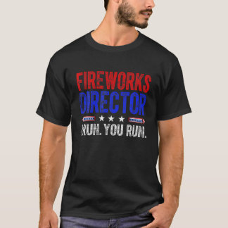Funny American Flagga Fireworks Director Vintage 4 T Shirt
