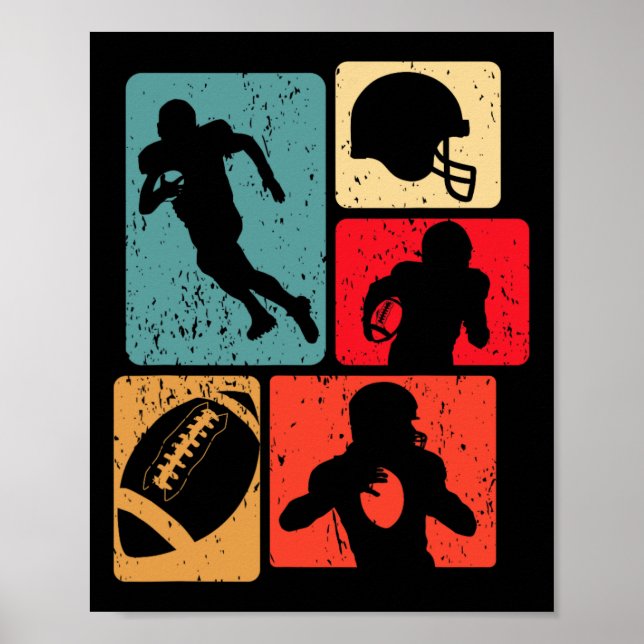 Funny American Football Player Field Game Enthusia Poster (Framsidan)