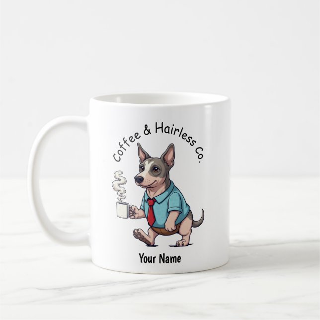 Funny American Hairless Business Suit Coffee  Kaffemugg (Vänster)