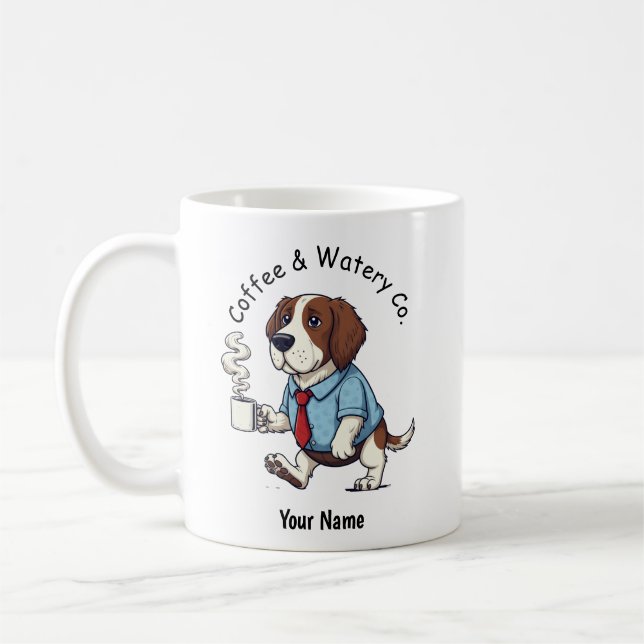 Funny American Water Spaniel Business Suit Coffee  Kaffemugg (Vänster)