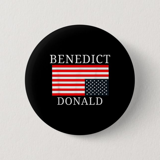 Funny amerikansk Flagga Benedict Donald Anti Trump Knapp (Framsida)