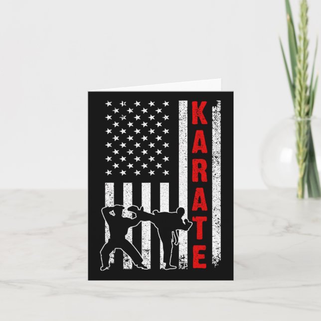 Funny amerikansk Flagga Karate Art För manar Women Kort (Framsida)
