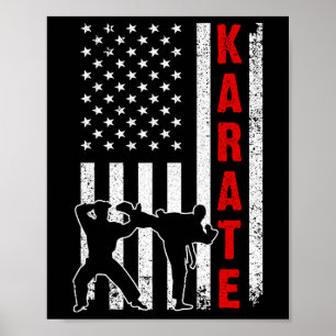 Funny amerikansk Flagga Karate Art För manar Women Poster