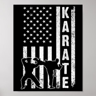 Funny amerikansk Flagga Karate Art För manar Women Poster