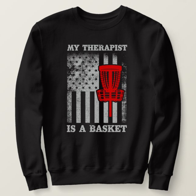 Funny amerikansk Flagga Ultimate Frisbee Quote Lång Ärmad Tröja (Design framsida)