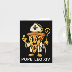 Funny amerikansk påve Leo Xiv Pizza Slice Tecknad Kort