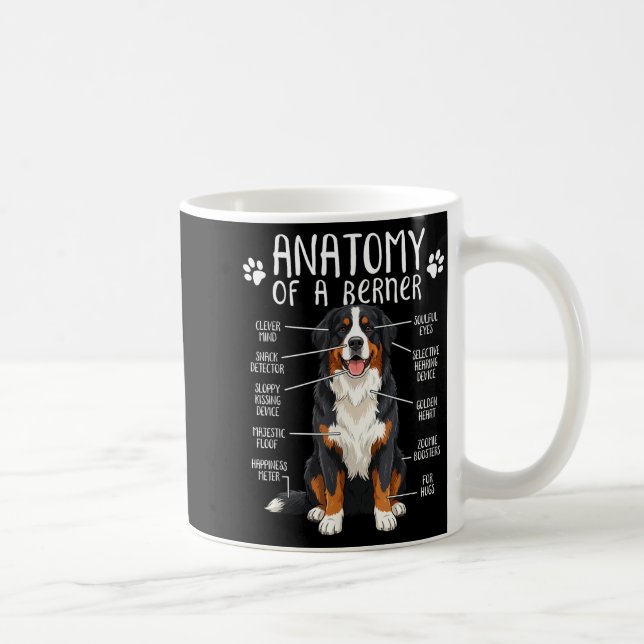 Funny Anatomy Bernese Mountain Dog Cute Berner Lov Kaffemugg (Höger)