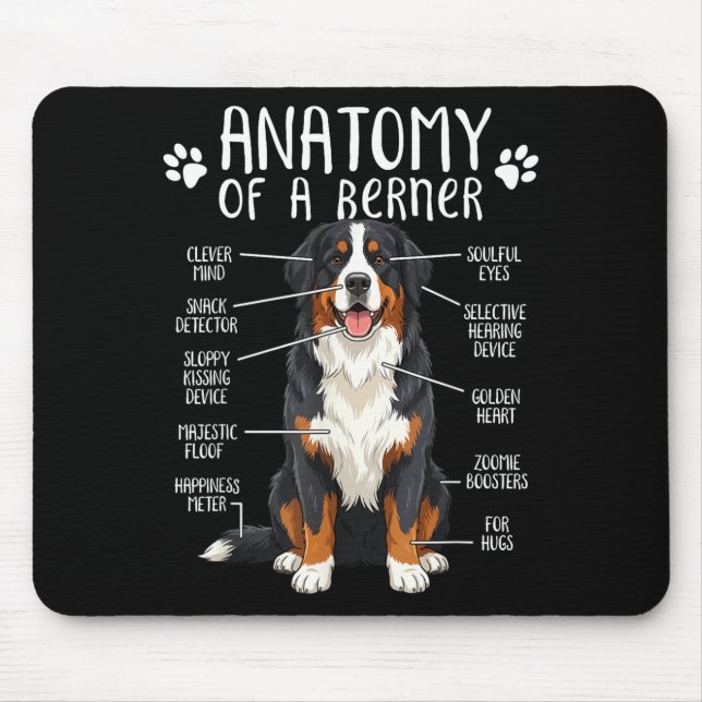 Funny Anatomy Bernese Mountain Dog Cute Berner Lov Musmatta (Framsidan)