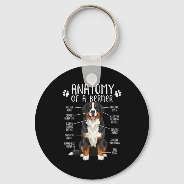 Funny Anatomy Bernese Mountain Dog Cute Berner Lov Nyckelring (Framsida)